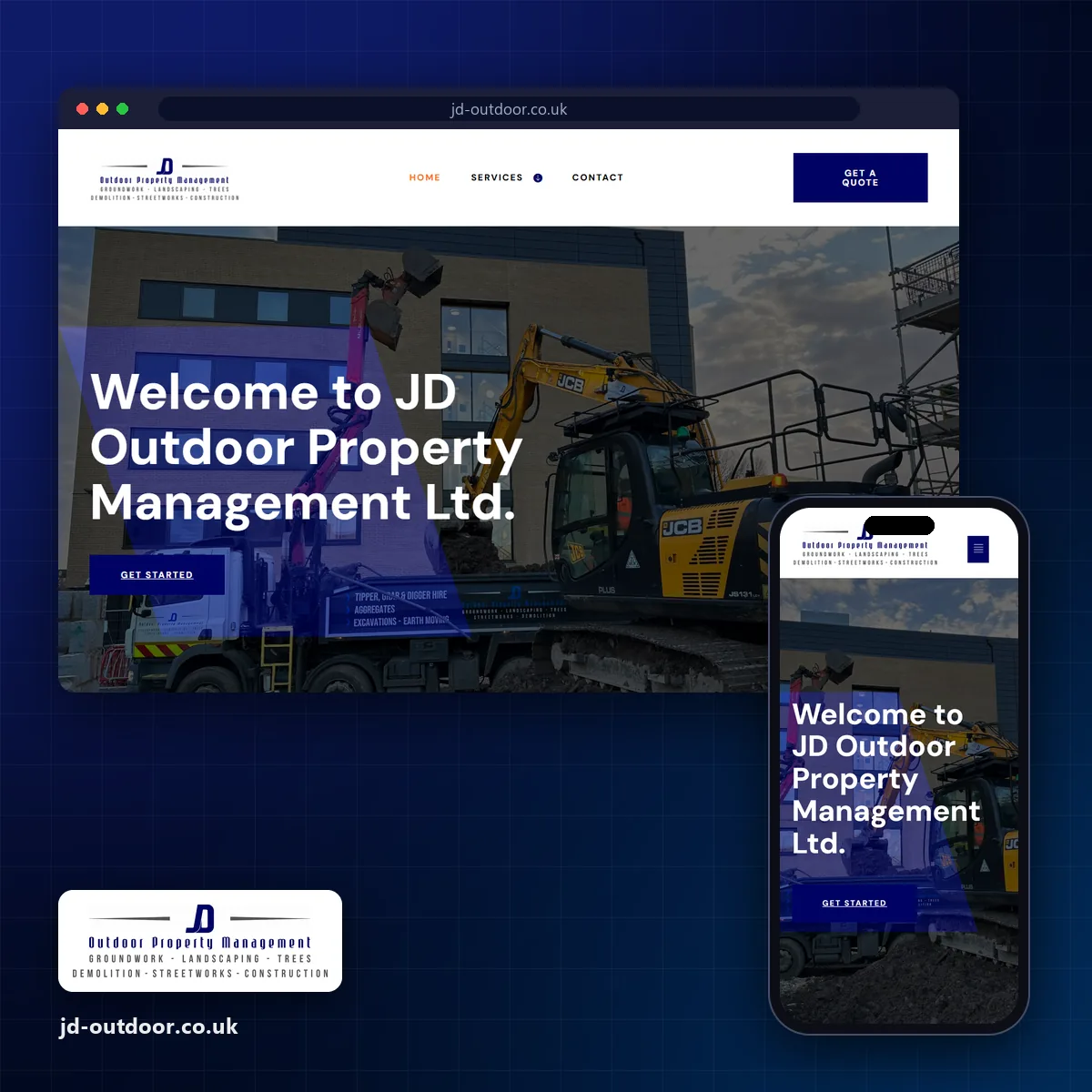 JD Outdoor Property Management website designed by Flare Agency